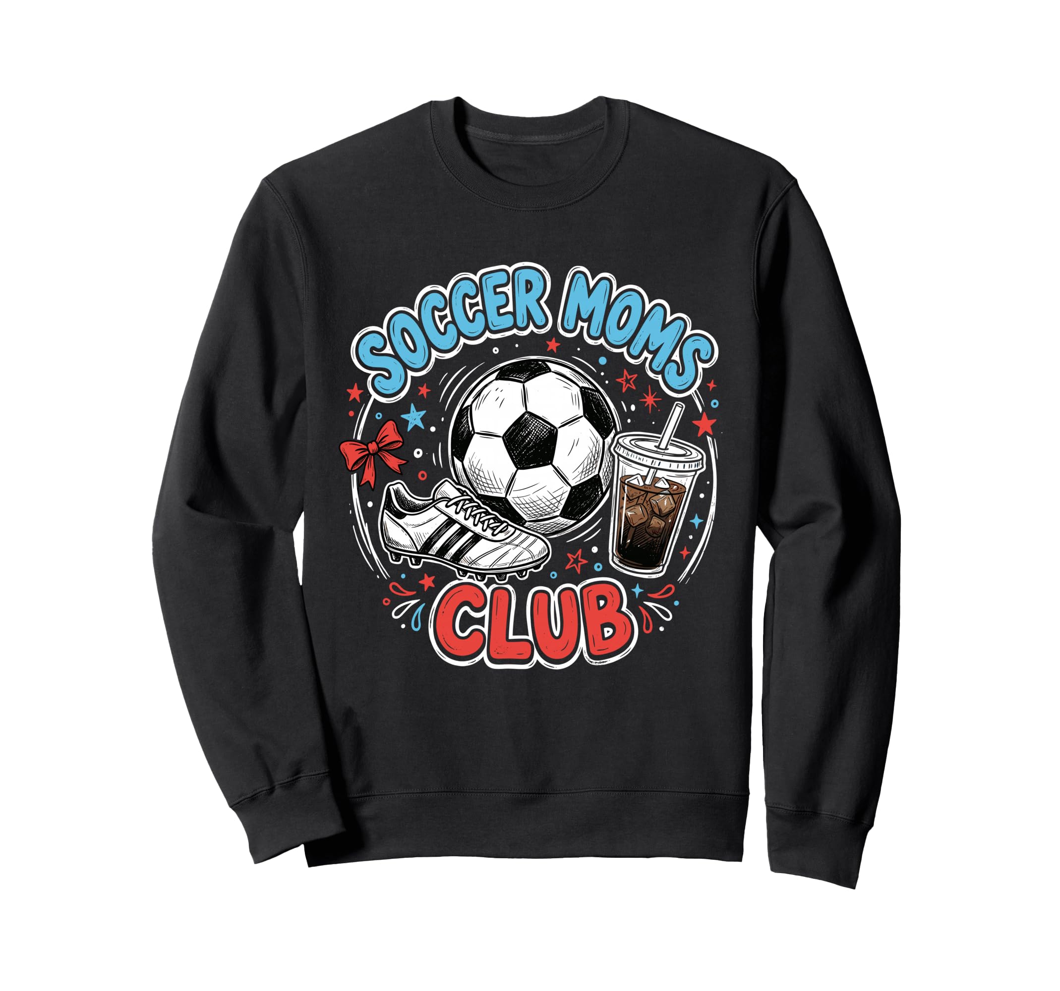 Soccer Moms Club Iced Coffee Sweatshirt - Minimalist Print for Adults