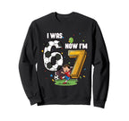 I Was 6 Now Im 7 Soccer Player 7Th Sweatshirt - Trendy Graphic for Adults