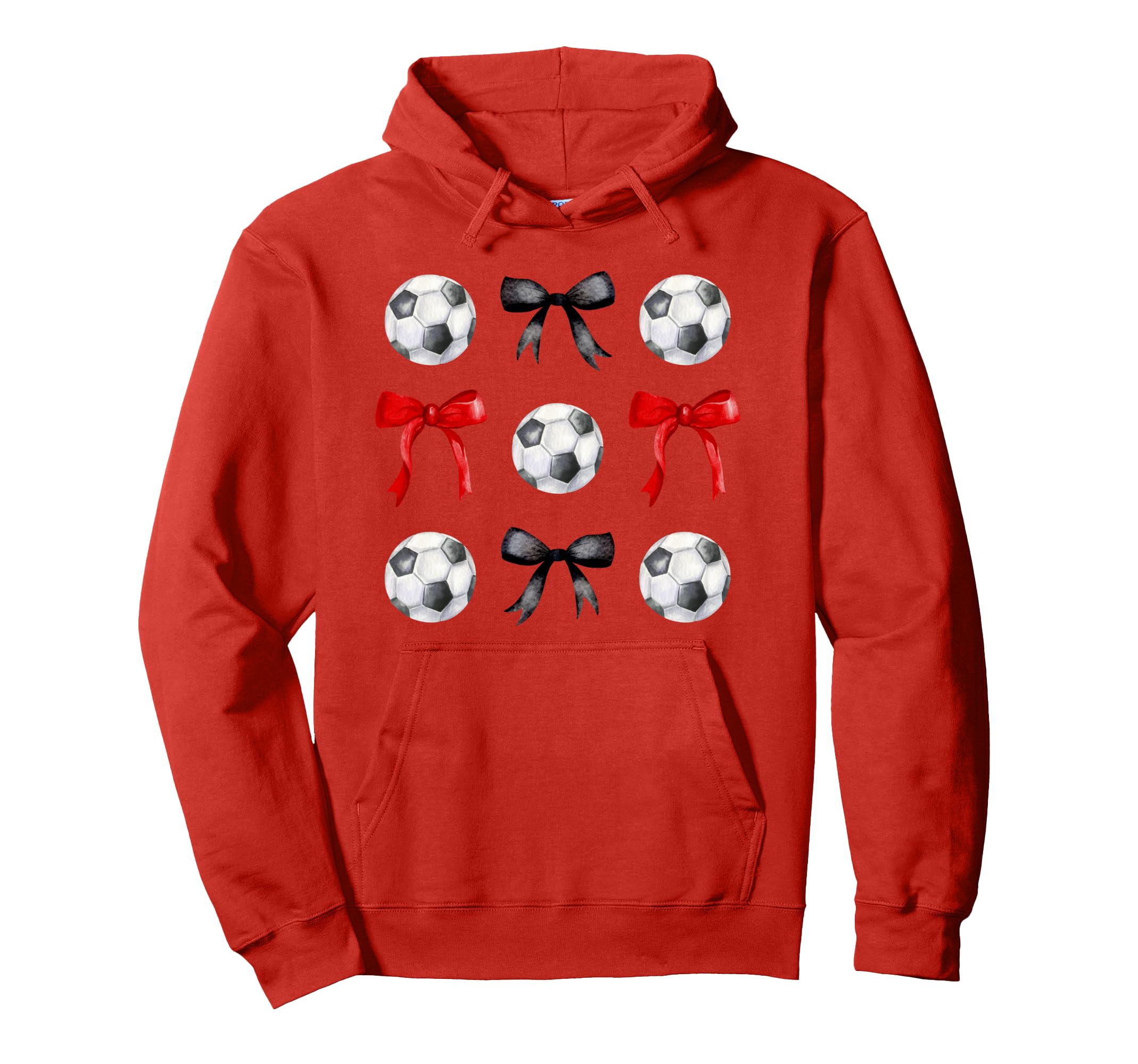 Soccer Balls Bows Womens Soccer Player Hoodie - Custom Art Print Men Women