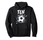 10 Year Old Soccer Birthday Party Theme Hoodie - Graphic Print for Adults