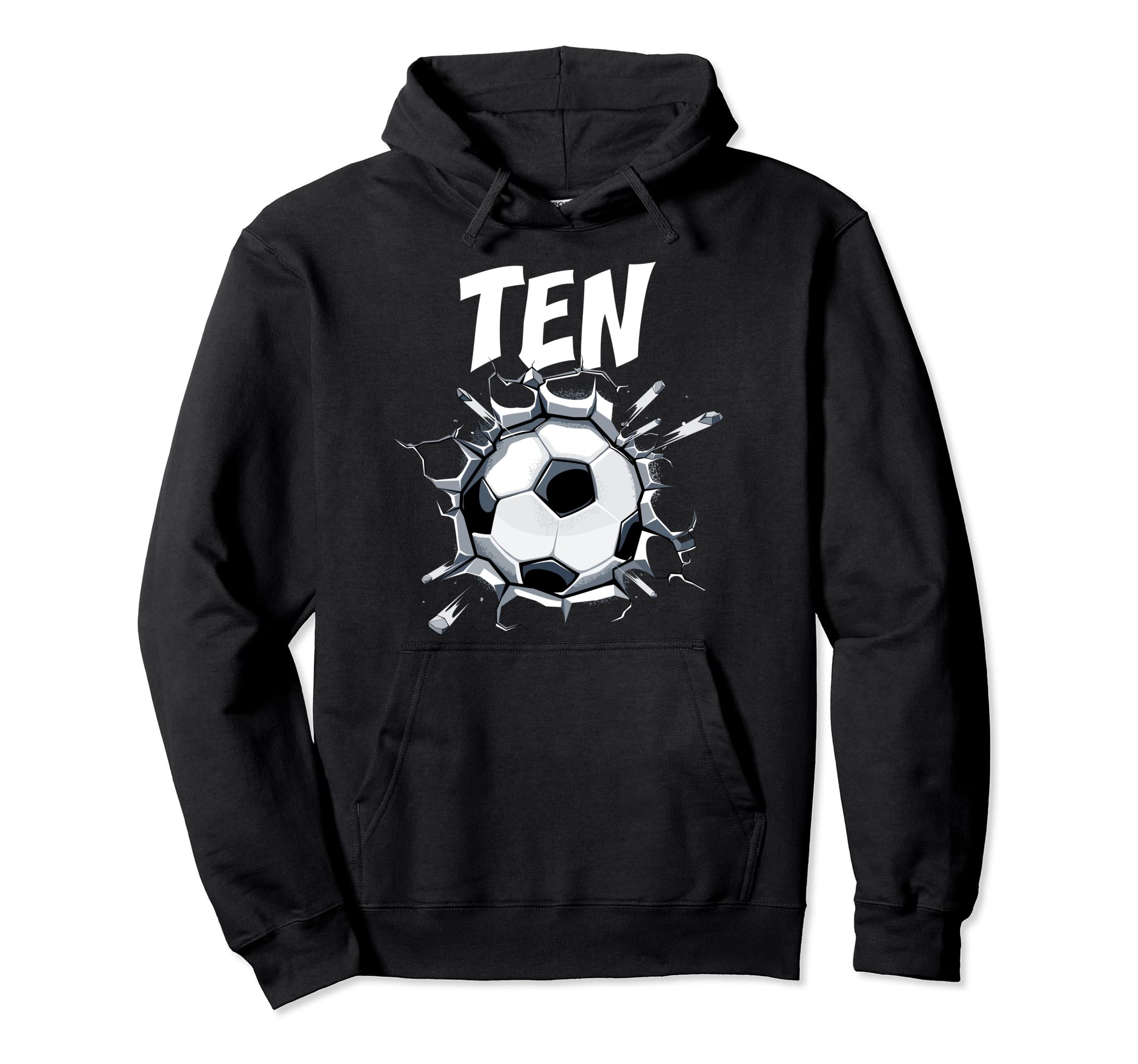 10 Year Old Soccer Birthday Party Theme Hoodie - Graphic Print for Adults