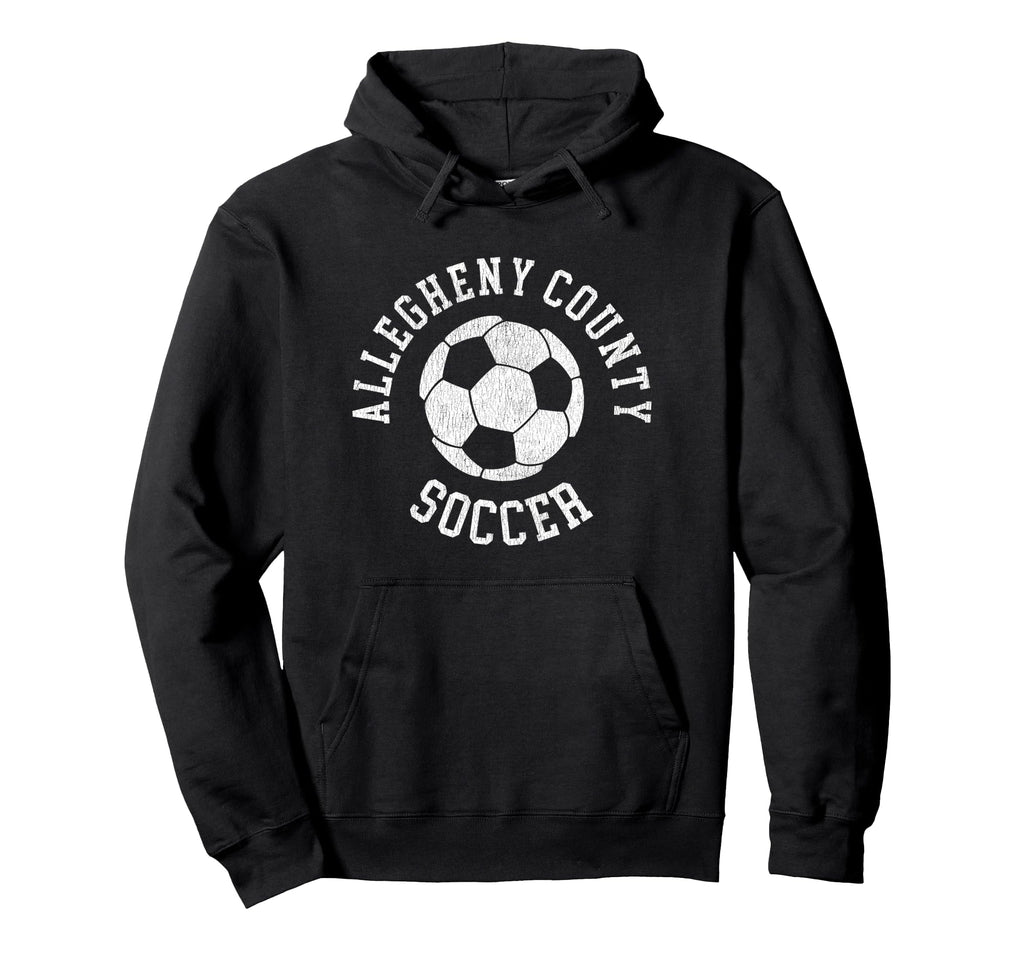 Allegheny County Soccer Distressed 90S Hoodie - Graphic Print Unisex