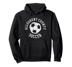 Allegheny County Soccer Distressed 90S Hoodie - Graphic Print Unisex