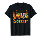 Love Soccer Thanksgiving Fall Leaves T-Shirt - Aesthetic Graphic Men Women