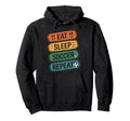 Eat Sleep Soccer Repeat Soccer Players Hoodie - Unique Graphic Men Women
