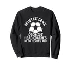 Assistant Coach Hero Funny Soccer Sweatshirt - Minimalist Print for Adults