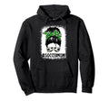 Soccer Mom Messy Bun Sports Player Hoodie - Casual Everyday Wear Unisex