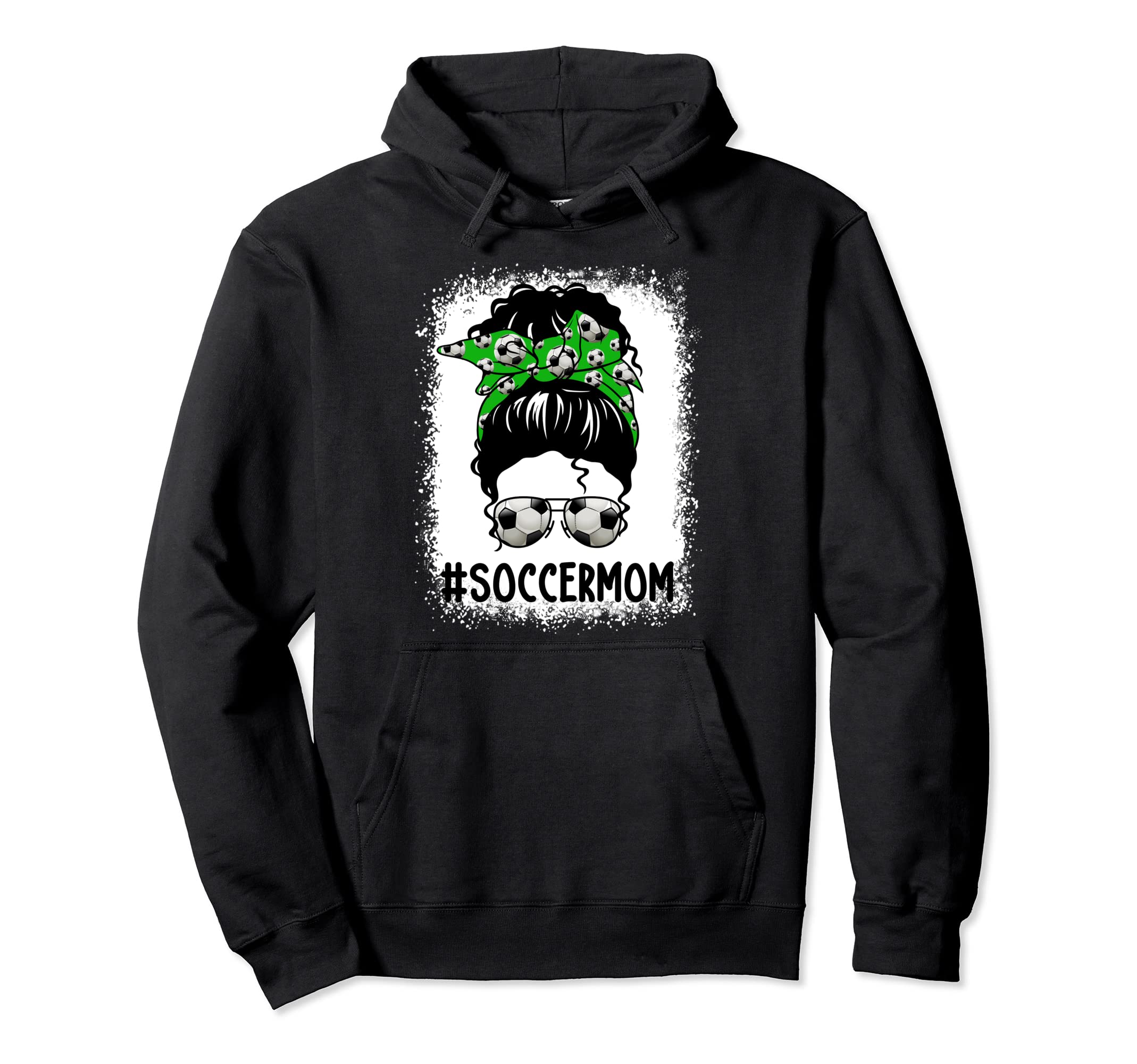 Soccer Mom Messy Bun Sports Player Hoodie - Casual Everyday Wear Unisex