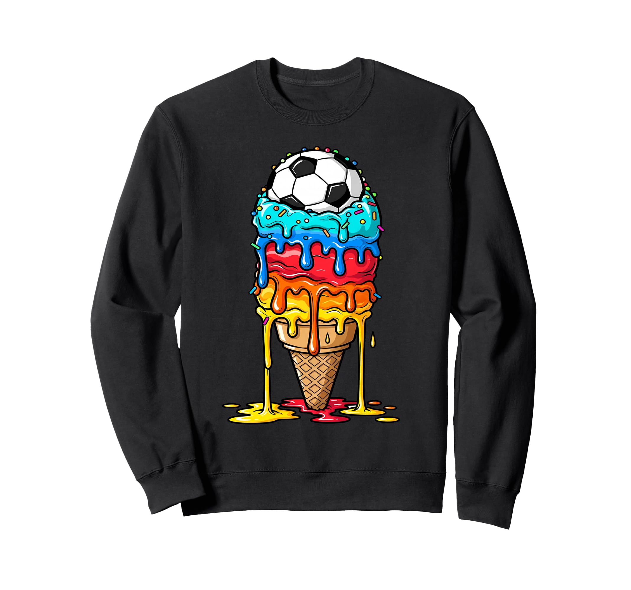 Summer Soccer Drip Ice Cream Sweatshirt - Aesthetic Graphic for Adults