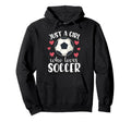 Just Who Loves Soccer Female Player Hoodie - Minimalist Print for Adults
