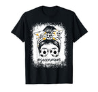 Bleached Soccer Mom Messy Bun Soccer T-Shirt - Trendy Graphic Men Women
