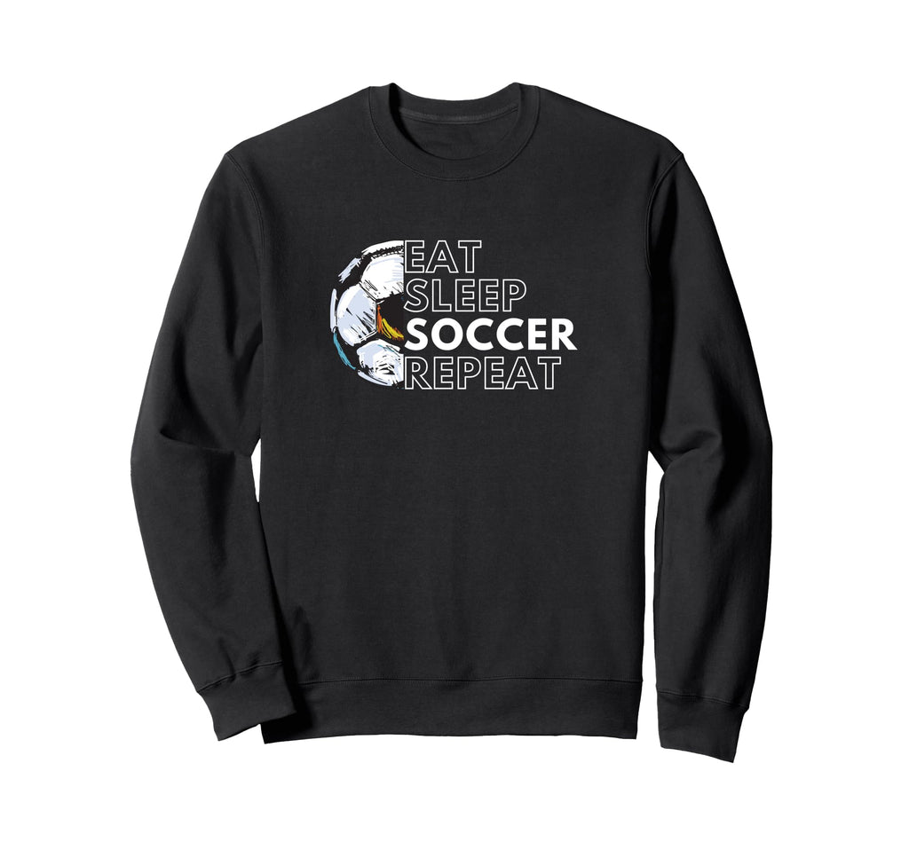 Eat Sleep Soccer Repeat Soccer Sweatshirt - Trendy Graphic for Adults