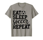 Eat Sleep Soccer Repeat T-Shirt - Custom Art Print for Adults