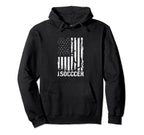 American Flag Soccer Rustic Distressed Hoodie - Minimalist Print Unisex
