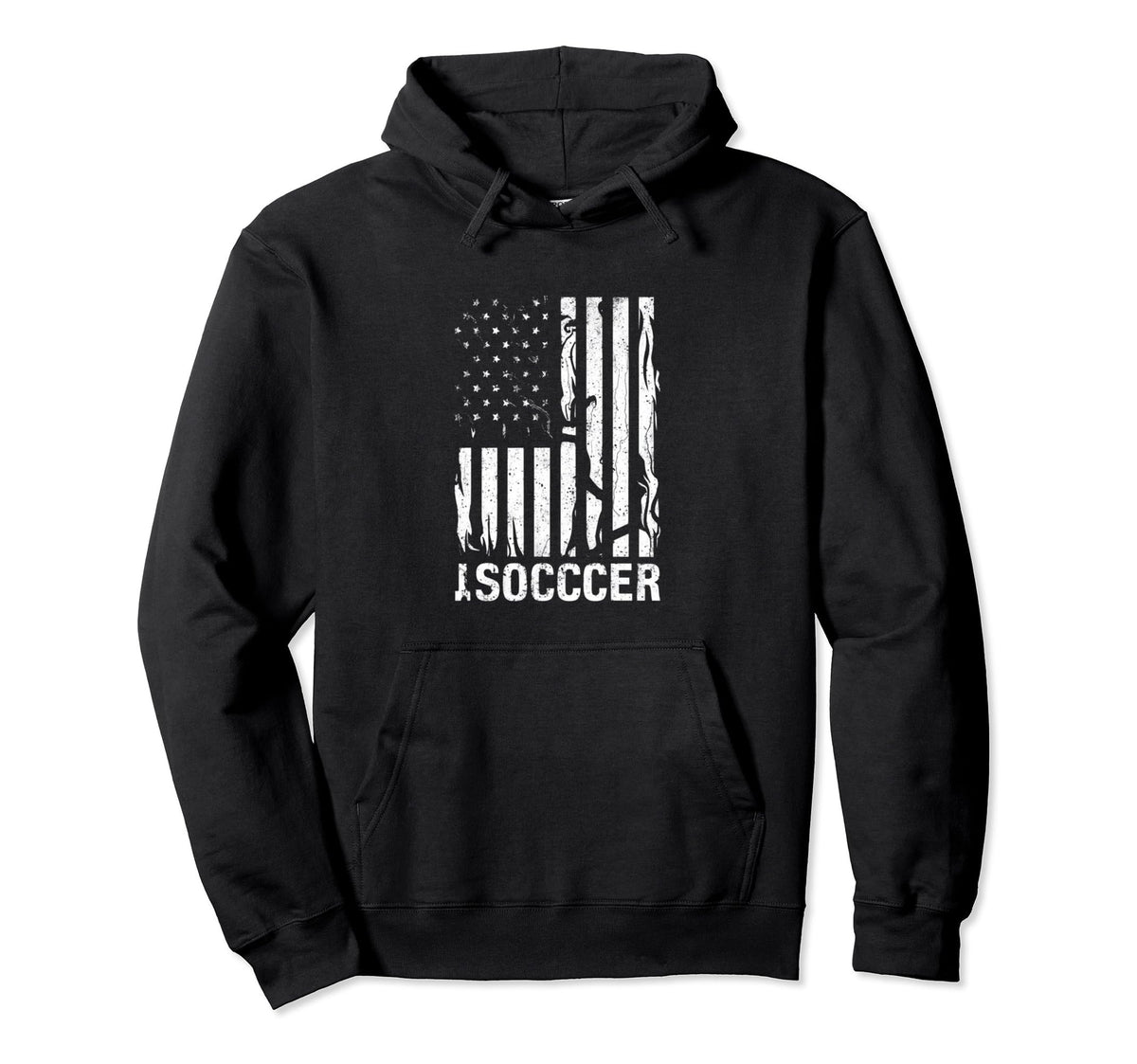 American Flag Soccer Rustic Distressed Hoodie - Minimalist Print Unisex