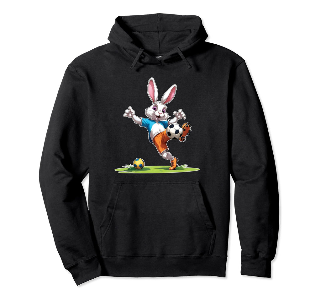 Easter Bunny Playing Soccer Player Rabbit Hoodie - Custom Art Print Unisex