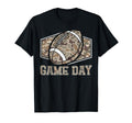 Game Day Camouflage Old Camo Football T-Shirt - Graphic Print Men Women