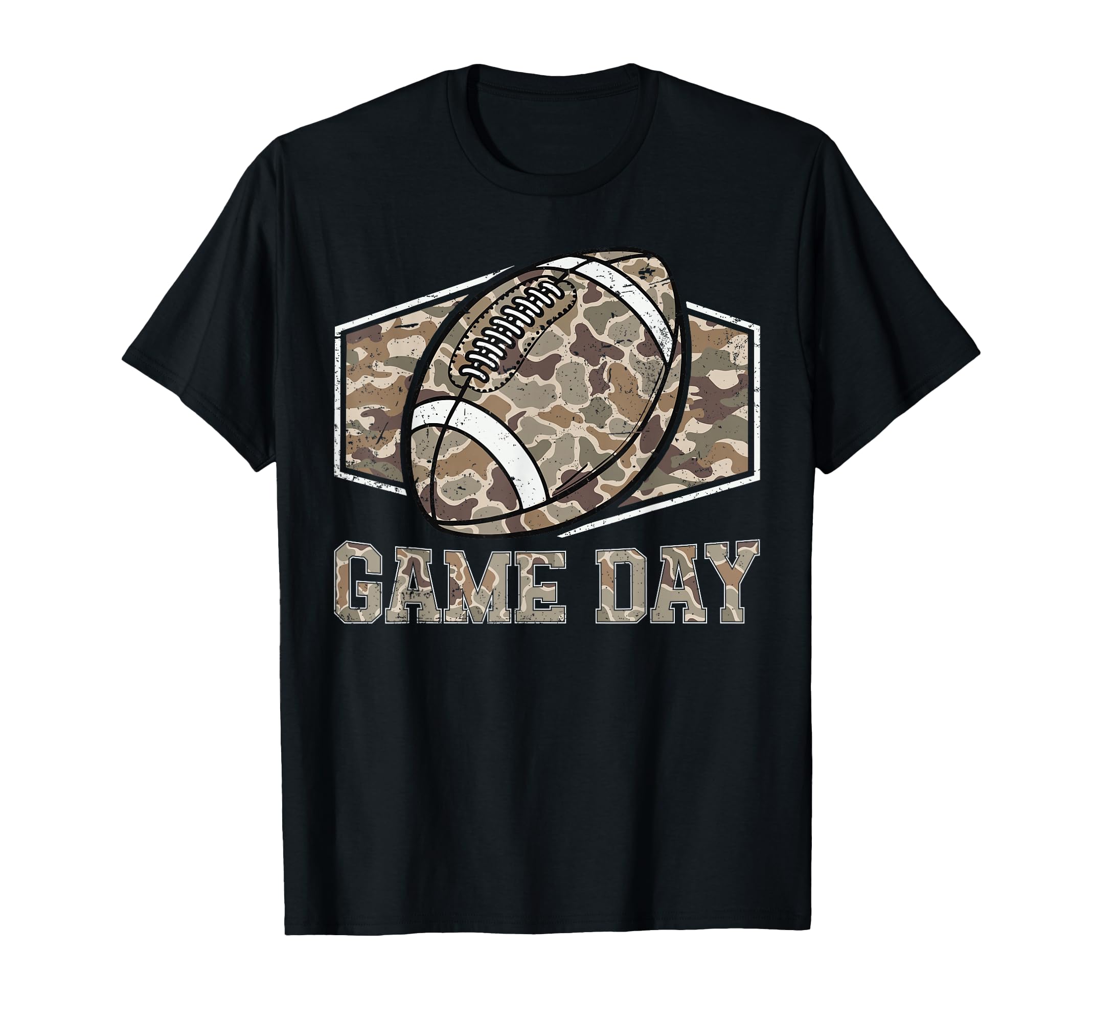 Game Day Camouflage Old Camo Football T-Shirt - Graphic Print Men Women