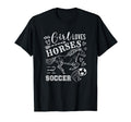 This Loves Horses And Soccer T-Shirt - Fun Novelty Design Unisex