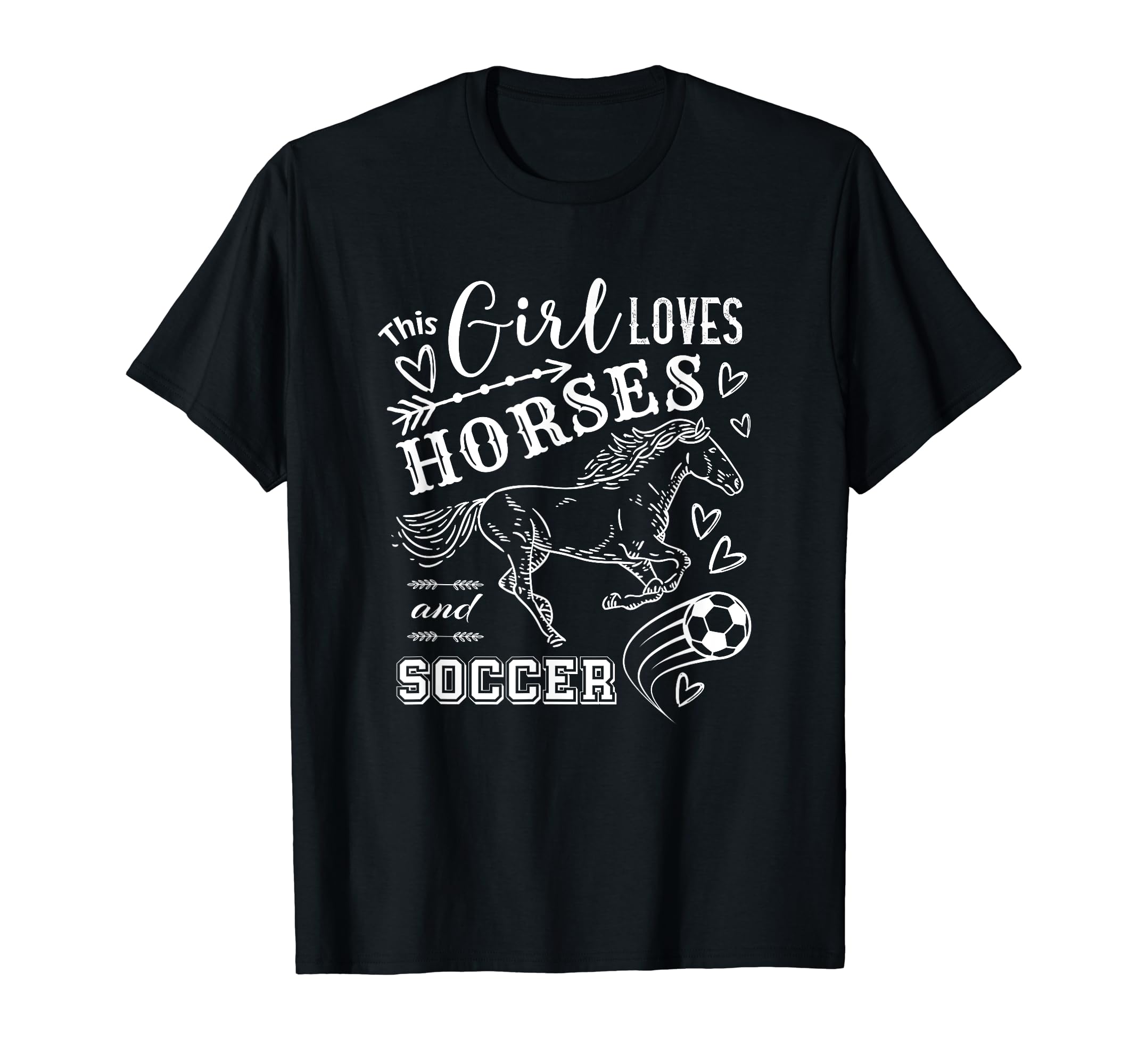 This Loves Horses And Soccer T-Shirt - Fun Novelty Design Unisex
