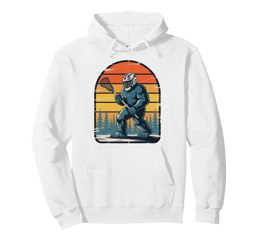 Lacrosse Goalie Bigfoot Lax Goalkeeper Hoodie - Novelty Apparel for Adults