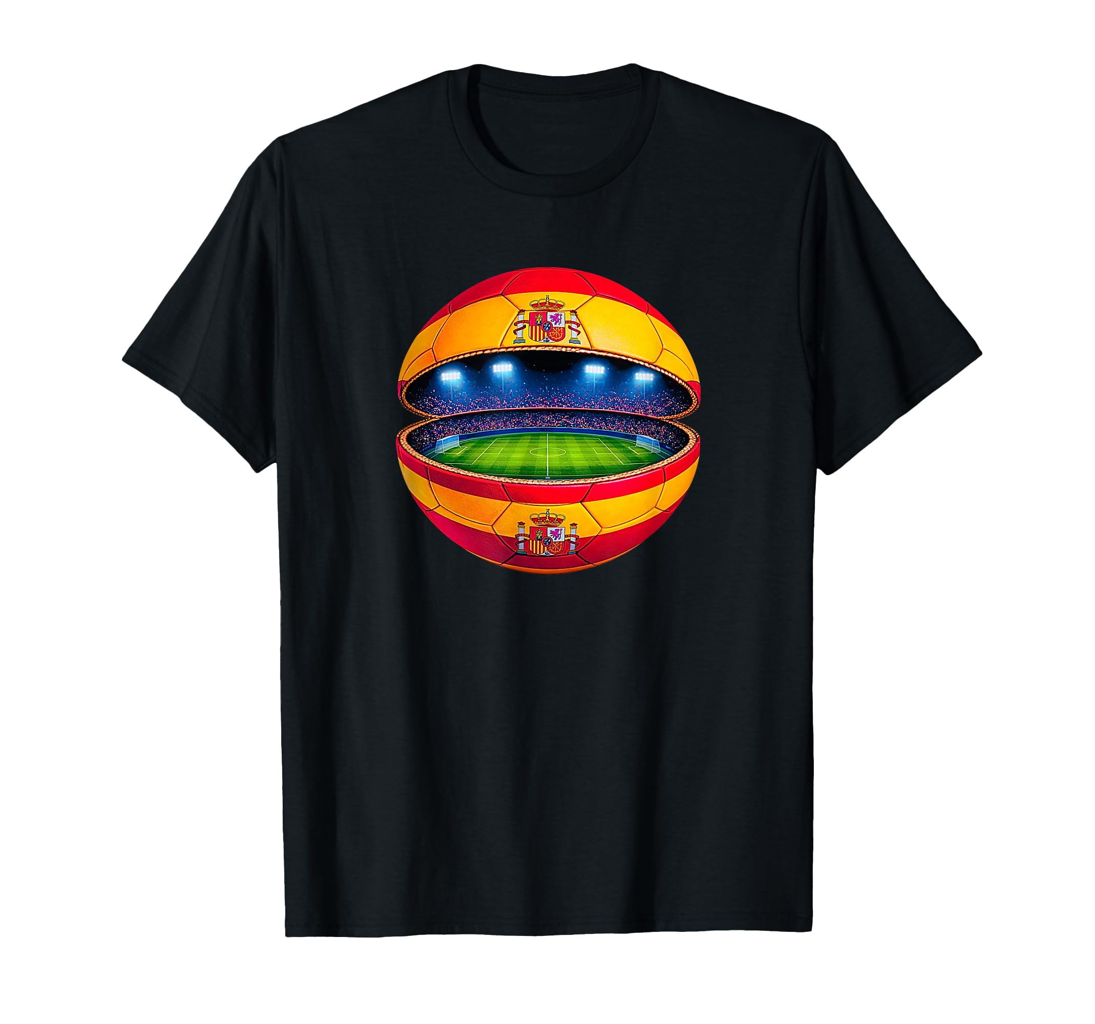 Spanish Flag Soccer Stadium Inside T-Shirt - Casual Everyday Wear Unisex