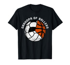 Grandpa Ballers Funny Volleyball T-Shirt - Casual Everyday Wear Men Women