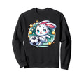 Soccer Player Bunny Rabbit Sweatshirt - Custom Art Print for Adults