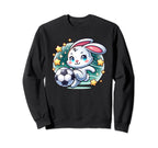 Soccer Player Bunny Rabbit Sweatshirt - Custom Art Print for Adults