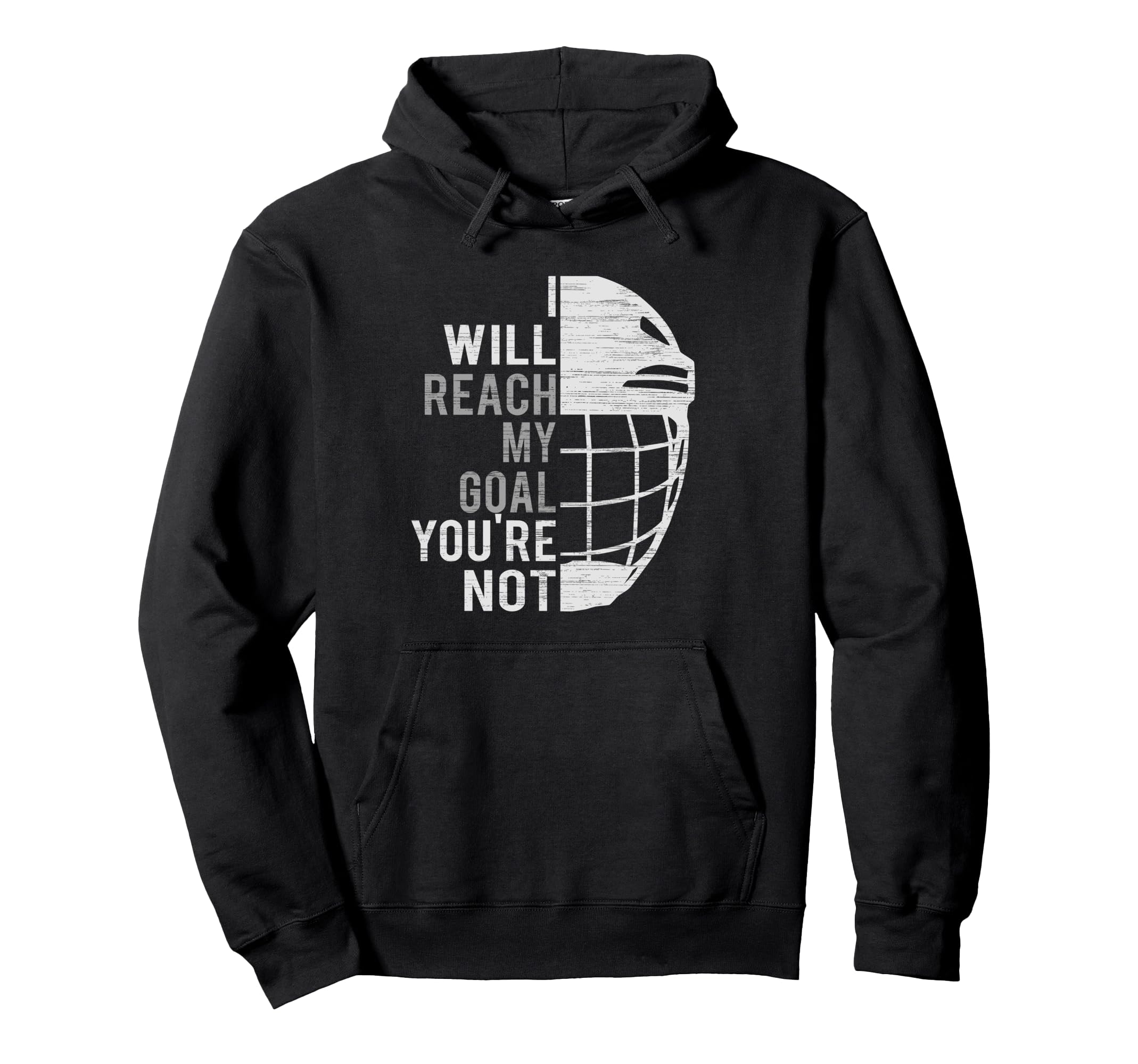 I Will Reach My Goal Funny Goalie Ice Hockey Hoodie - Graphic Print Unisex