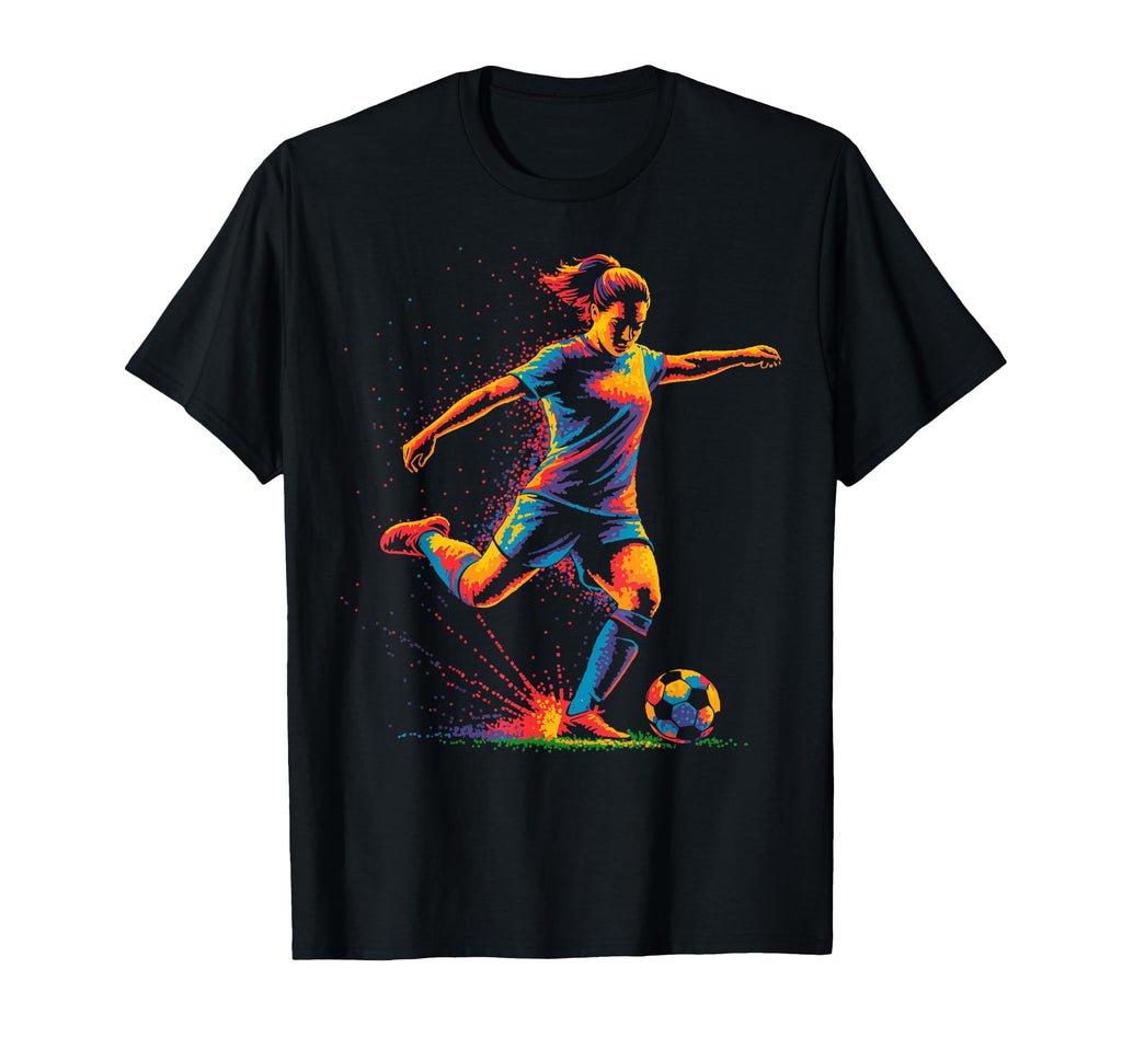 Colorful Funny Soccer Fan Dad Mom T-Shirt - Casual Everyday Wear Unisex