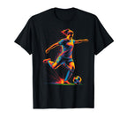 Colorful Funny Soccer Fan Dad Mom T-Shirt - Casual Everyday Wear Unisex