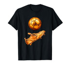 Gold Soccer Ball Cleat T-Shirt - Casual Everyday Wear for Adults