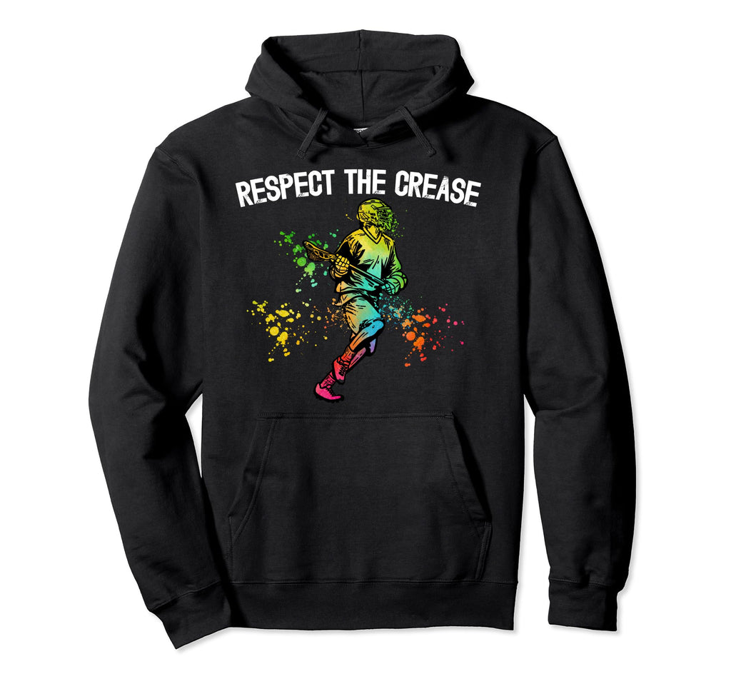 Respect Crease Lacrosse Goalkeeper Hoodie - Fun Novelty Design Men Women