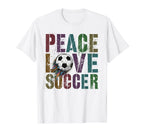 Groovy Peace Love Soccer Kickin T-Shirt - Aesthetic Graphic for Adults