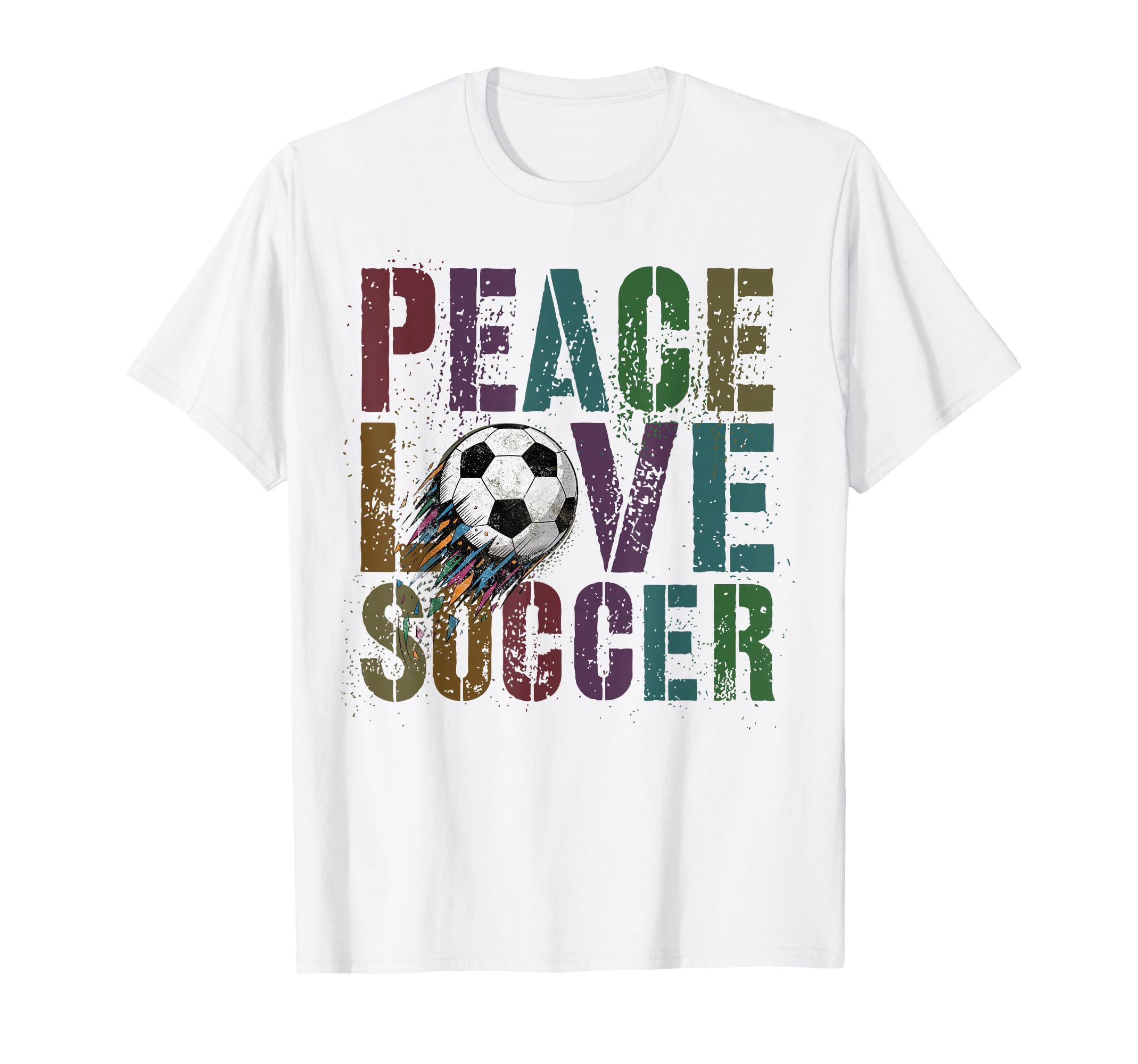Groovy Peace Love Soccer Kickin T-Shirt - Aesthetic Graphic for Adults