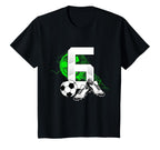 6Th Birthday Soccer Player Football 6 T-Shirt - Custom Art Print Men Women