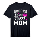 Mens Soccer And Cheer Mom Proud T-Shirt - Custom Art Print Men Women