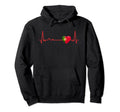 Heartbeat Portugal Flag Soccer Fan Hoodie - Graphic Print Men Women