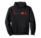Heartbeat Portugal Flag Soccer Fan Hoodie - Graphic Print Men Women