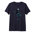 Soccer Player Juggling Ball Silhouette Tri T-Shirt - Trendy Graphic Unisex