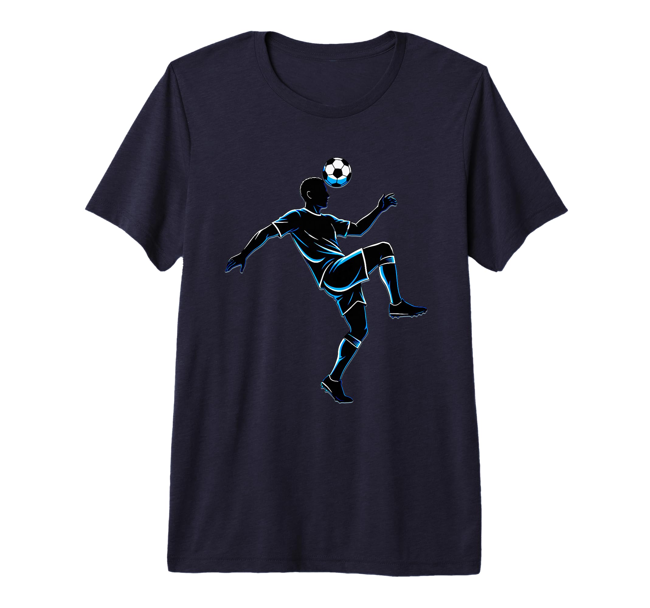Soccer Player Juggling Ball Silhouette Tri T-Shirt - Trendy Graphic Unisex