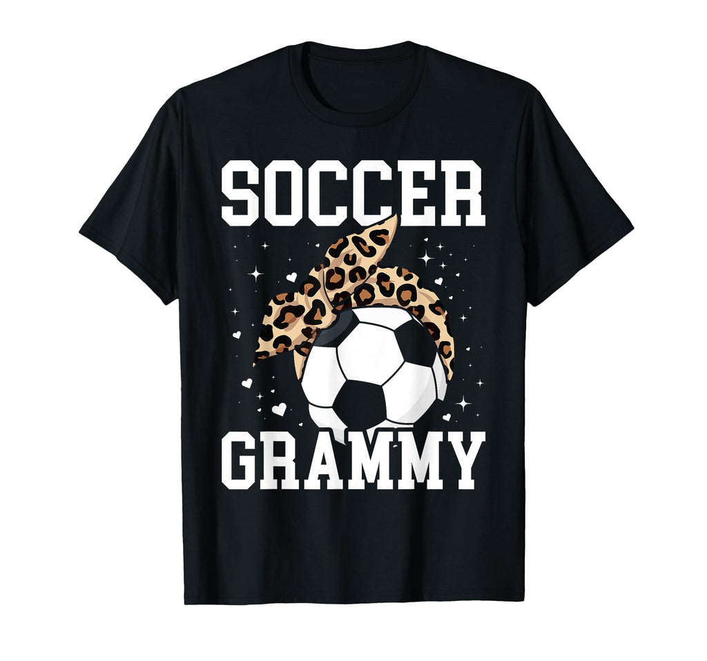 Soccer Grammy Leopard Funny Soccer T-Shirt - Unique Graphic Men Women