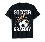 Soccer Grammy Leopard Funny Soccer T-Shirt - Unique Graphic Men Women