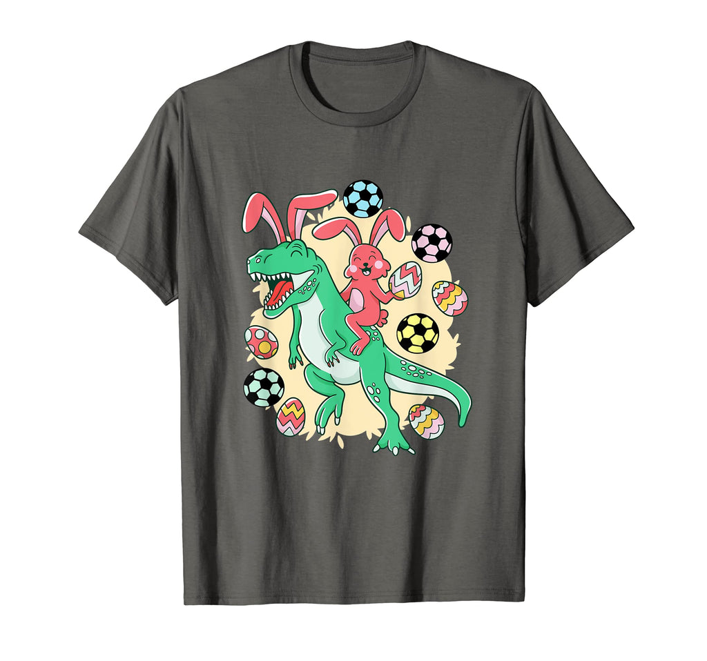 Happy Easter Bunny Riding Dinosaur T-Shirt - Streetwear Style Men Women