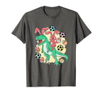 Happy Easter Bunny Riding Dinosaur T-Shirt - Streetwear Style Men Women