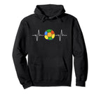 Soccer Ball Heartbeat Ekg Rainbow Flag Hoodie - Novelty Apparel Men Women