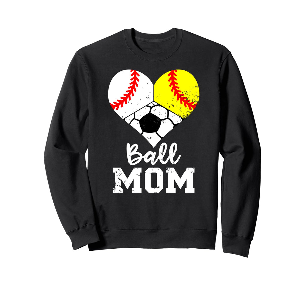 Ball Mom Funny Baseball Sweatshirt - Fun Novelty Design for Adults