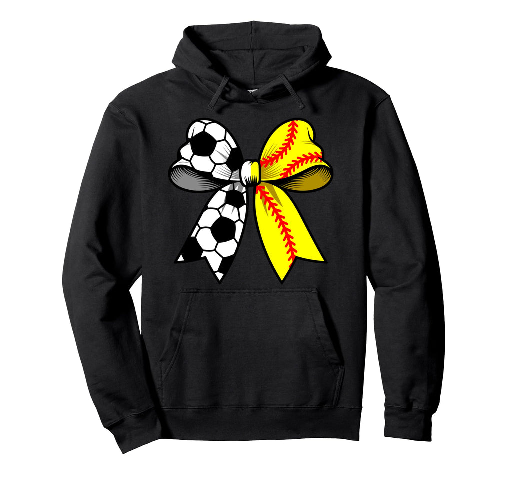 Soccer Softball Coquette Bow Funny Hoodie - Custom Art Print Men Women