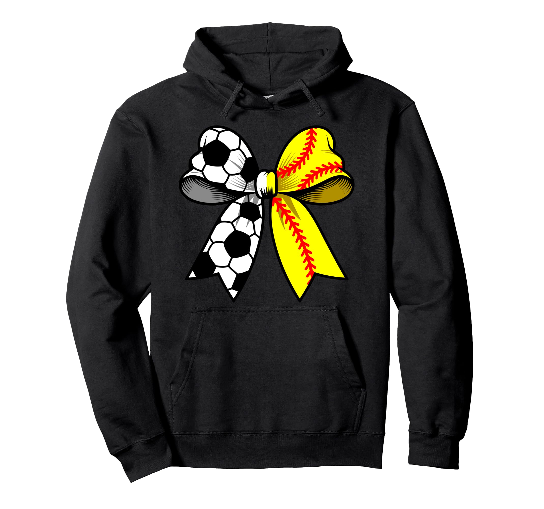 Soccer Softball Coquette Bow Funny Hoodie - Custom Art Print Men Women